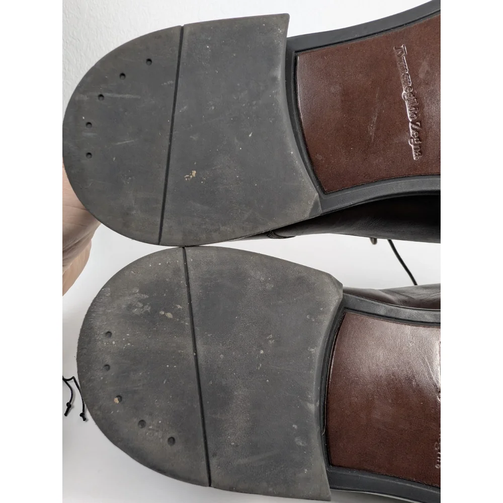 Ermenegildo Zegna Brown Derby Dress Shoes Sz 10 Classic Designer Luxury